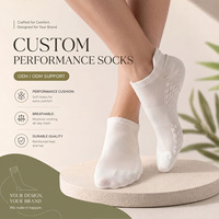Chaussettes antidérapantes personnalisées avec logo, respirantes, invisibles, pour le yoga, le pilates, la remise en forme, l'entraînement, OEM ODM en gros
