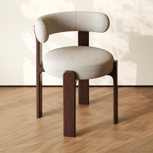 <span class=keywords><strong>Sedia</strong></span> da Pranzo in Stile Vintage con Seduta Imbottita Morbida e Finitura in Noce, Realizzata in Legno di Frassino per Sala da Pranzo e Spogliatoio - Product Image 3