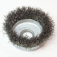 Brosse à disque plate en fil d'acier inoxydable de qualité industrielle, personnalisable, pour le meulage, compatible OEM, diamètre 1 pouce, longueur des brins 1 pouce