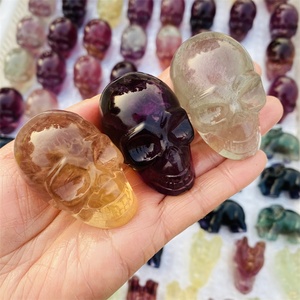 Calaveras de Cristal Arcoíris al por Mayor, Talladas a Mano, Calaveras de Fluorita Natural Multicolor - Product Image 2