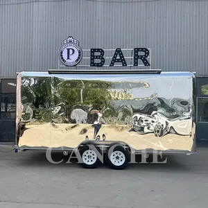 Camion de restauration mobile en acier inoxydable As2 5m, remorque de restauration rapide pour la vente de snacks en extérieur - Product Image 2