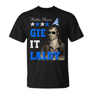 Camiseta escocesa de Robert Burns con diseño de Gie It Laldy para la Noche de Burns - Product Image 2