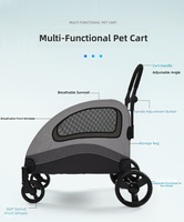 Poussette pliable pour animaux de compagnie, chariot à 4 roues pour chiens et chats, chariot de voyage respirant