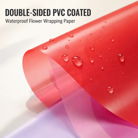 Papier d'emballage recyclable imperméable en PVC double face de 56 cm, bord coloré, emballage cadeau, bouquets de fleurs