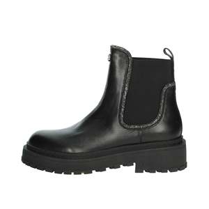 Bottines basses pour femme Liu-Jo en cuir noir à semelle épaisse, bottines tendance - Product Image 1
