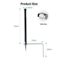 Antenne en fibre de verre étanche omnidirectionnelle 698-2700 MHz avec support de fixation à vis pour extérieur, compatible Cellulaire, IoT, Lora, WIFI, 3G, 4G, LTE