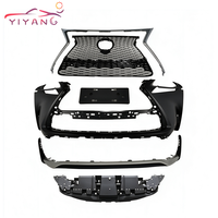 Ensemble de pare-chocs avant en ABS haute rigidité avec grille en nid d'abeille et trous réservés pour capteurs de stationnement pour Lexus NX300 2014-2017