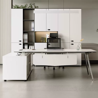 Ensemble de bureau et chaise de luxe moderne haut de gamme avec design modulaire, personnalisé pour usage commercial, table de bureau