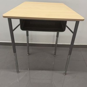 Student <b>Desk</b> With Storage <b>Height</b> <b>Adjustable</b> Steel And Wood School Furniture For Classroom Use - Product Image 1