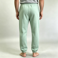 Pantalon de survêtement thermique en molleton épais vert pour homme, anti-plis, avec cordon de serrage à la cheville, modèle simple et vierge