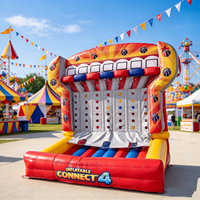 Jeu gonflable interactif commercial pour adultes, très demandé pour la location, incluant des jeux de basket-ball gonflables, Connect 4 et jeux de tir de carnaval