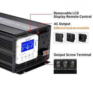 High Frequency With LED Display AC 1000w 12V To 110V Car Inverter Pure Sine Wave Power Inverter On-board Inverter