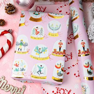<b>Pink</b> Christmas Wrapping Paper Roll 17 In X 32.8 Ft Recyclable Gift <b>Wrap</b> For Holiday Crafting - Product Image 2