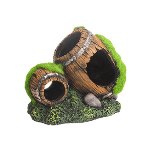 Decoración para Peceras, Musgo de Resina, Escondite para Acuarios, Cueva, Casa para Camarones, Nido para Cíclidos, Barril de Vino Hueco - Product Image 4