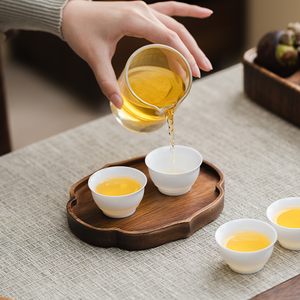 Bandeja de Té China Minimalista Apilable de Madera Maciza Resistente para Exteriores y Mesa Pequeña con Soporte para <span class=keywords><strong>Tetera</strong></span>, Tapete para Aperitivos y <span class=keywords><strong>Plato</strong></span> para Fiestas - Product Image 5