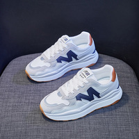 Nouvelles baskets décontractées tendance en maille respirante pour femme, style coréen, à lacets et semelle épaisse, collection Printemps 2025 - Modèle 2233