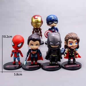 Diskon besar 6 buah/set figur aksi Marvel kartun Anime The Avengers Iron-man Spider-man mainan Model PVC figur Aksi