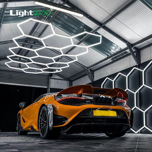 Lámpara LED Hexagonal de 6000K para Garaje, 14 Paneles, IP65, 3 Años de Garantía, para Techo, Lavado de Autos, Exhibición de Autos, Taller, Jardín <span class=keywords><strong>Residencial</strong></span> - Product Image 1