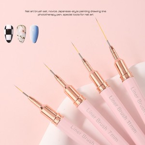 Özel Logo pembe Metal kolu naylon saç 3D <span class=keywords><strong>Nail</strong></span> Art Liner fırça <span class=keywords><strong>Nail</strong></span> Art Liner fırçalar detay astar fırça - Product Image 1