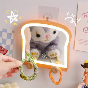 Factory <strong>Price</strong> Bedside Ornaments USB Rechargeable Tabletop Led <strong>Toast</strong> Bread Night Light With Mirror Phone Holder - Product Image 1