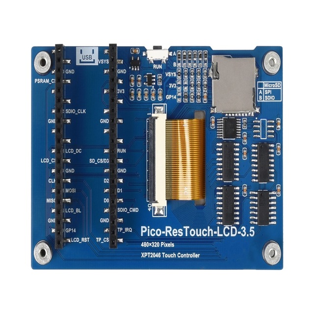 Display Screen Pico 3.5 Inch Display 65K Color LCD Module 480*320 Pixels Pico-Res Touch Monitor SPI Communication