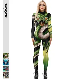 Горячая Распродажа костюм на Хэллоуин Змеиный Тотем боди для женщин сексуальные цельные эластичные боди комбинезон