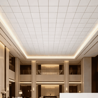 Panneau de plafond suspendu moderne en aluminium acoustique et ignifuge pour hôtel, 1220*2440 mm