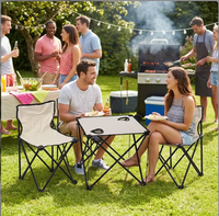 Ensemble de table et de chaises pliantes portables pour le camping, meubles de pique-nique robustes pour l'extérieur