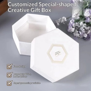 Custom Hexagonal Cosmetics <b>Gift</b> <b>Boxes</b> with Color Block Design, Logo Printing & Wedding Candy Packaging - Product Image 4