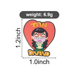 Spilla smaltata con personaggio della <span class=keywords><strong>serie</strong></span> <span class=keywords><strong>TV</strong></span> comica Ugly Girl, Tan Divino Eco Moda, distintivo da bavero, gioielli all'ingrosso - Product Image 6