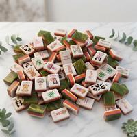 Jeu de tuiles de mahjong en acrylique sur le thème de la faune américaine pour Halloween, avec tapis de mahjong à thème Halloween
