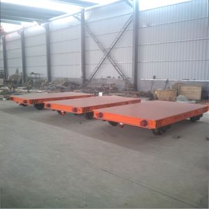 Carro de transferencia eléctrico resistente para taller | Carro plano de riel | Plataforma de transporte motorizada alimentada por batería - Product Image 2