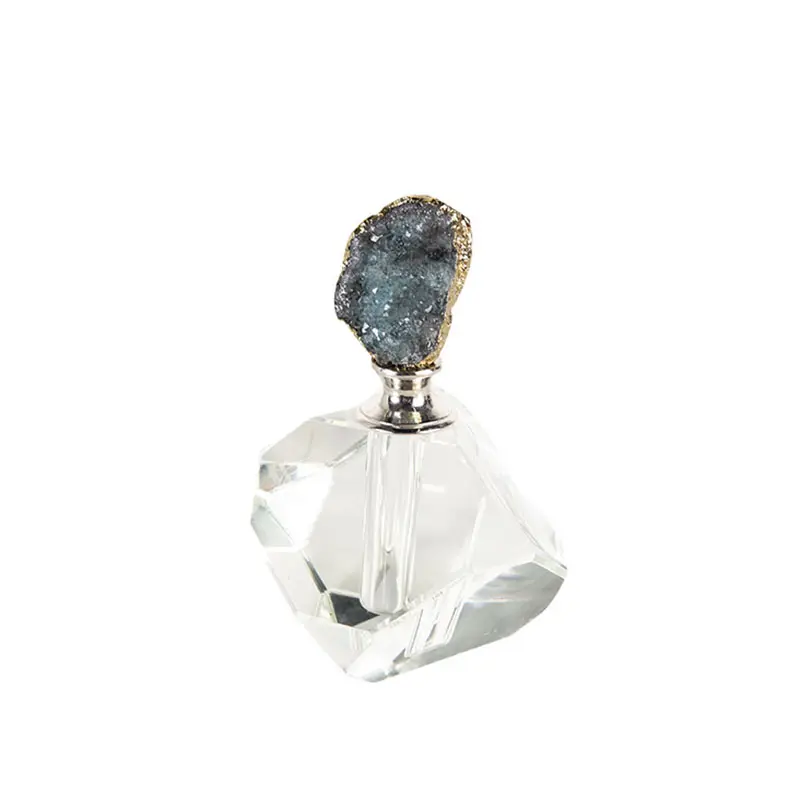 Botella de cristal de ágata Multicolor de alta calidad para Perfume, decoración del hogar, regalo artesanal de cristal a la moda