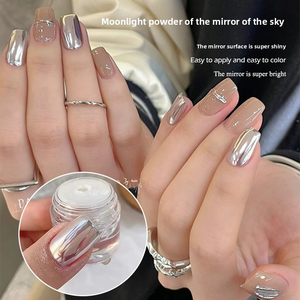 Poudre à ongles Aurora Sky Realm, blanc nacré, champagne doré, argent miroir, chrome pour décorations <span class=keywords><strong>de</strong></span> manucure DIY - Product Image 2