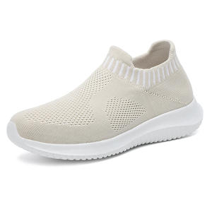 Chaussures de course et de marche personnalisées, respirantes et légères, avec logo, style slip-on pour femmes, baskets en tricot tendance - Product Image 5