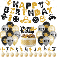 Guirlande avec ballons, décorations pour fête d'anniversaire, ornement de gâteau à paillettes, fête à thème