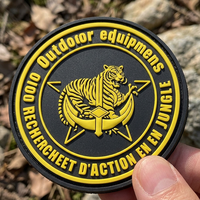 Badge en caoutchouc personnalisé avec logo, patch en silicone souple en forme d'animal, patchs 3D en PVC avec crochet et boucle pour chapeaux, sacs à dos, chaussures