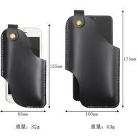 Étui de téléphone en cuir PU durable, étui pour téléphone portable avec passants de ceinture, sac de ceinture portable pour téléphone