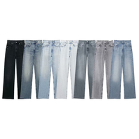 Vente en gros de jeans denim rétro tendance personnalisable pour femmes simplicité ample Y2K couleur claire décontracté jambe large à la mode aspect délavé
