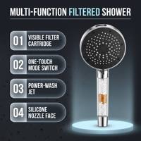 Pommeau de Douche Filtrant Haute Pression à 9 Réglages avec Jet de Lavage Puissant et Filtre KDF 55 pour Nettoyage Quotidien dans les Salles de Bain d'Hôtel