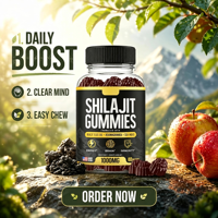 Complément alimentaire en gommes à l'enzyme de Shilajit pur de l'Himalaya, marque privée ODM/OEM, acide fulvique 85+ et oligo-éléments, améliore l'immunité pour adultes