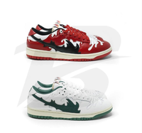 Chaussures de basket classiques pour hommes, style basse, en cuir, avec logo imprimé personnalisé et design original, baskets personnalisées avec logo