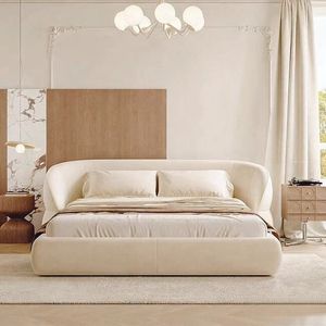 Letto Imbottito in Pelle Completamente Personalizzabile |   <span class=keywords><strong>Testiera</strong></span> Trapuntata Moderna <span class=keywords><strong>e</strong></span> Minimalista, Design Confortevole ed Ecologico - Product Image 1