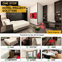 Ensemble de mobilier de chambre d'hôtel moderne pour projets hôteliers commerciaux professionnels, fournitures de chambre d'hôtel, mobilier d'hôtel sur mesure