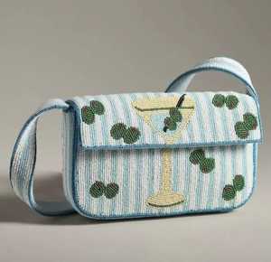 Sac à bandoulière brodé de perles de rocaille artisanales luxueuses avec sangle réglable au design élégant - Product Image 1