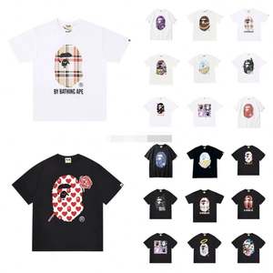 T-shirt imprimé Bapees tendance pour homme, version haute qualité 1:1, collection 2025, motif lettres, style créateur de mode - Product Image 6