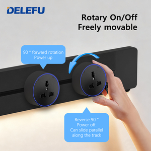 Розетка DELEFU — это портативная выдвижная розетка для кухни и гостиной. Это направляющая рельсовая розетка. - Product Image 5