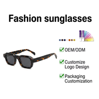 Lunettes de soleil noires unisexes rétro à monture épaisse légère avec logo personnalisé, protection UV400, monture intégrale, design de luxe, vente en gros