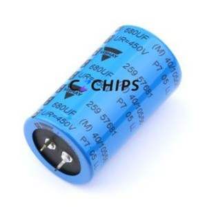 ตัวเก็บประจุอิเล็กโทรไลต์อะลูมิเนียมแบบ Snap-in รุ่น MAL225957681E3 ชนิด Through hole (THT) ขนาด D35xL62 มม. 680uF 20% 450V 10 มม. - Product Image 1