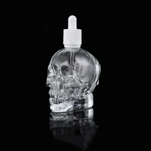 Creative Luxury Skull Shape 30ML 60ml 100ml Glass Dropper Bottles